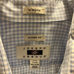 Joseph Abboud Light Blue Plaid Classic Fit Dress Shirt